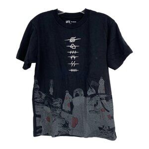 Uniqlo Black Naruto Shippuden Graphic Tee | Men's Short Sleeve T-Shirt
